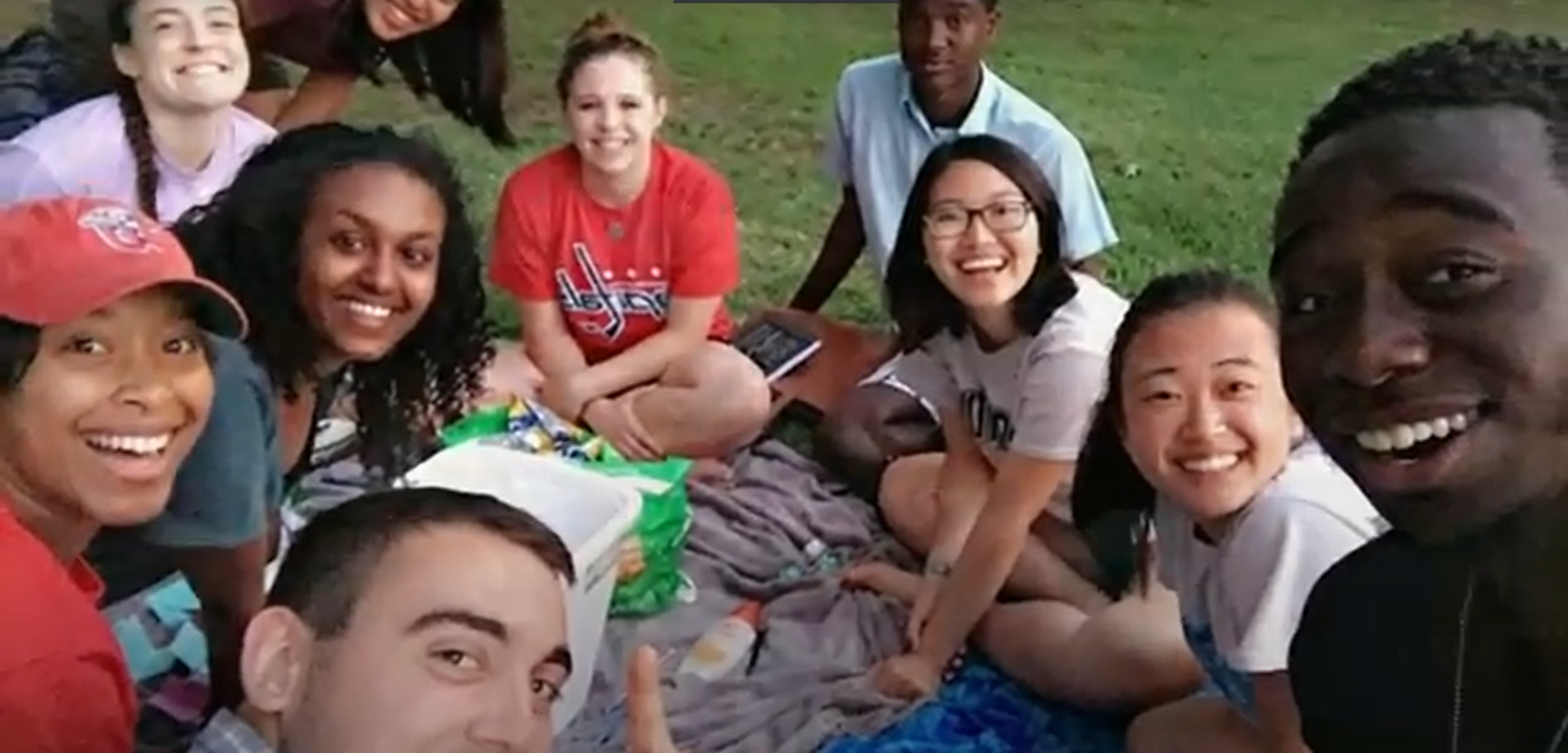 Group of people having a picnic