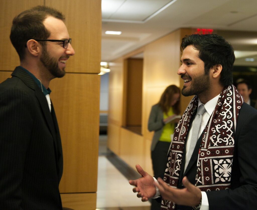 Two men having a conversation