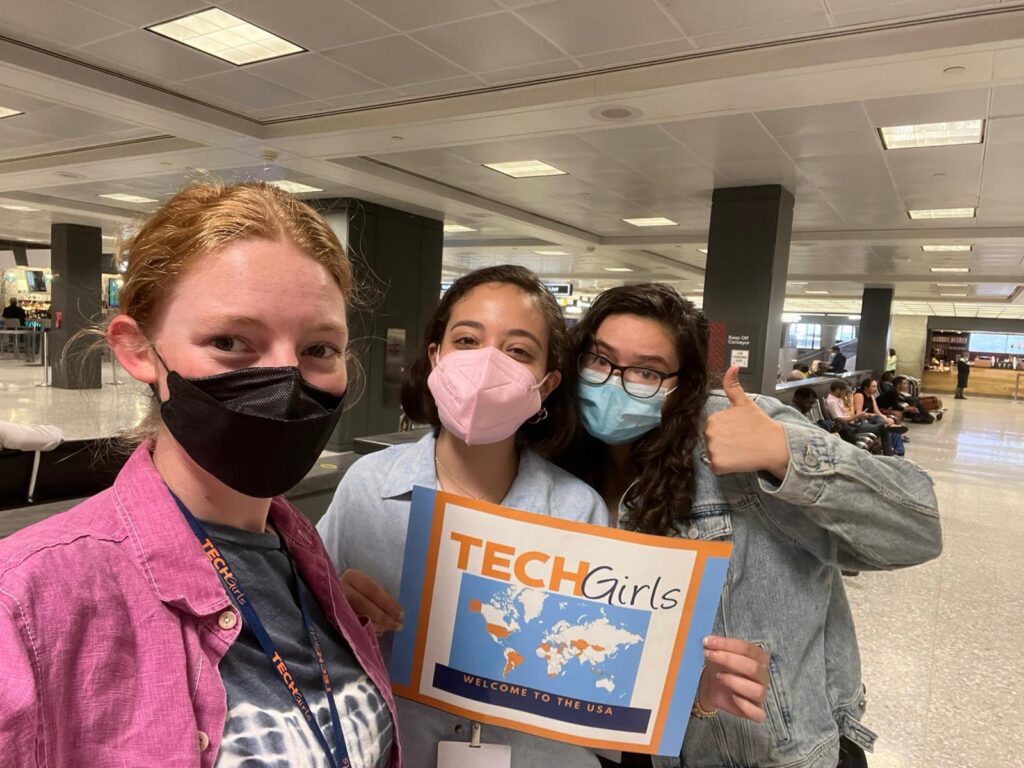 image of girls at an airport