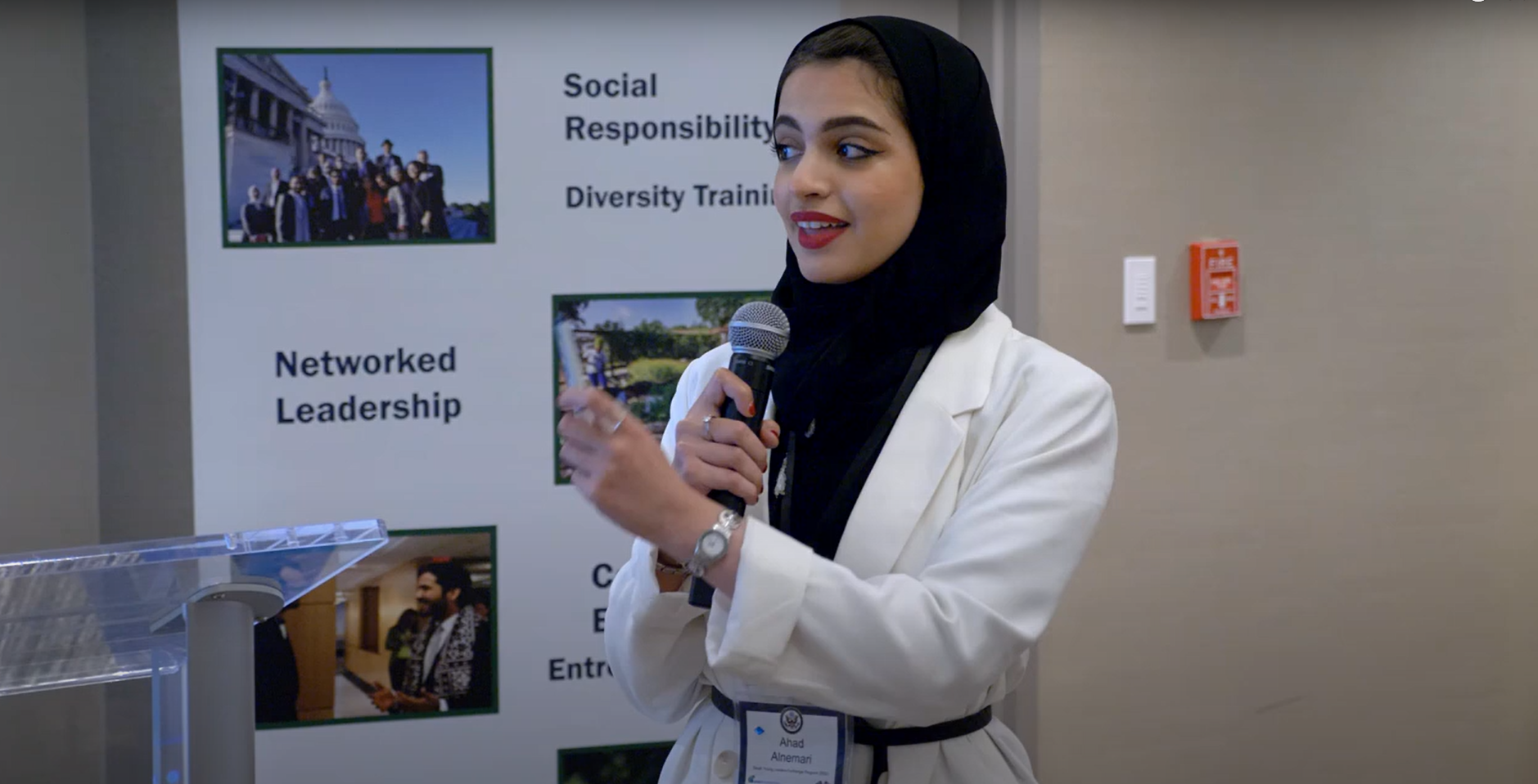 Image of a woman giving a speech